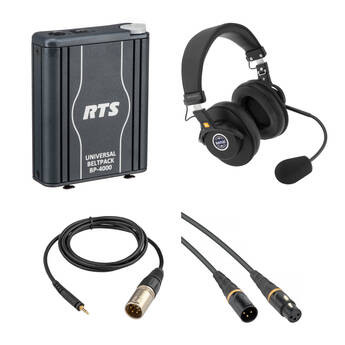 RTS Single-Channel Portable Beltpack Communications Kit with Dual-Sided Headset