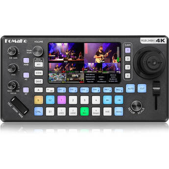 FoMaKo KC800 4K HDMI Multicamera Streaming Video Mixer/Switcher with 4D Joystick