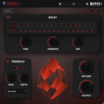 Ear Candy Ruby II Sequenced Delay and Tremolo Plug-In