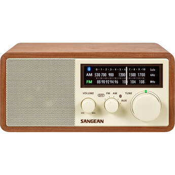 Sangean WR-16 AM/FM Wooden Cabinet Radio with Bluetooth (Walnut)