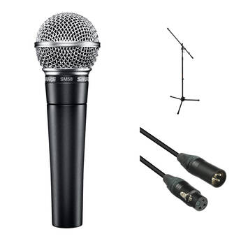 Shure SM58-LC Dynamic Microphone with Stand & Cable Kit