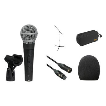 Shure SM58S Cardioid Microphone Kit - Includes Switch, Boom Stand, Cable, Case and Windscreen