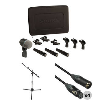 Shure DMK57-52 Drum Mic Kit for Live Settings with Stand and 4 Cables