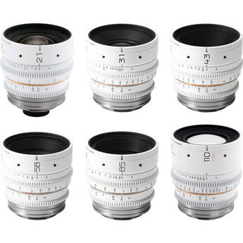 Dulens APO Mini Prime T2.4/T2.5/T2.6 6-Lens Set (Canon EF, White)