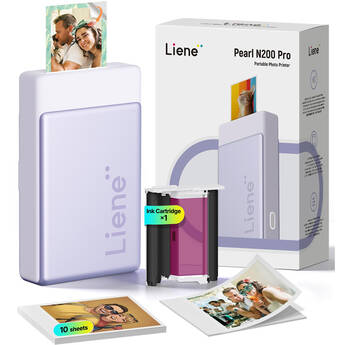 Liene Pearl N200 Pro 2 x 3" Instant Photo Printer with Photo Paper (10 Sheets, Purple)