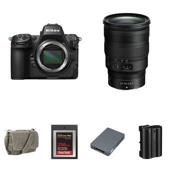 Nikon Z8 Mirrorless Camera with 24-70mm f/2.8 Lens and Essentials+ Kit