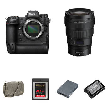 Nikon Z9 Mirrorless Camera with 14-24mm f/2.8 Lens and Essentials+ Kit