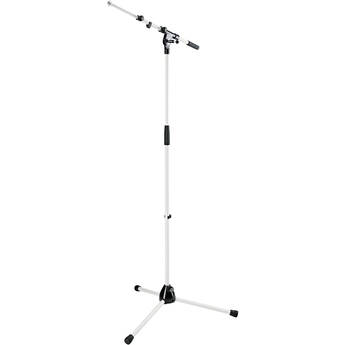 K&M 210/9 Tripod Microphone Stand with Telescoping Boom (Pure White)