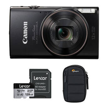 Canon PowerShot ELPH 360 HS A Camera with Basic Bundle (Black)