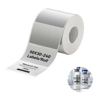 NIIMBOT Thermal Transfer Paper Roll for M-Series Label Printers (240 Brushed Silver 1.18 x 1.97" Labels)