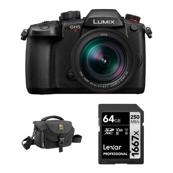 Panasonic LUMIX GH5 II Mirrorless Camera with 12-60mm Lens and Accessories Kit