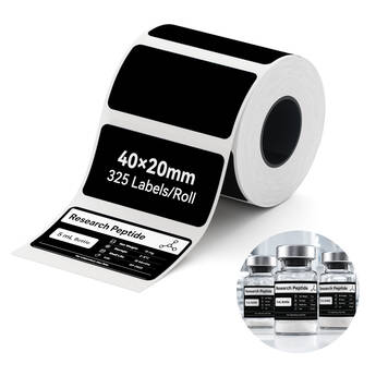 NIIMBOT Thermal Transfer Paper Roll for M-Series Label Printers (325 Matte Black 0.79 x 1.57" Labels)