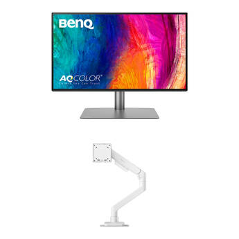 BenQ 27" DesignVue PD2725U 4K Designer Monitor & Ergo Arm Kit (White)