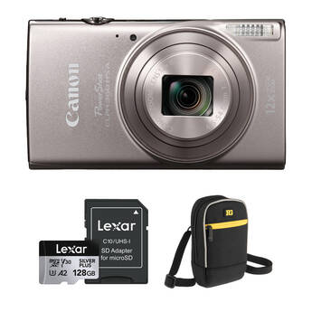 Canon PowerShot ELPH 360 HS A Camera with Basic Bundle (Silver)