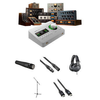 Universal Audio Apollo Solo Heritage Edition Desktop 2x4 USB-C Audio Interface with Guitar Recording Kit