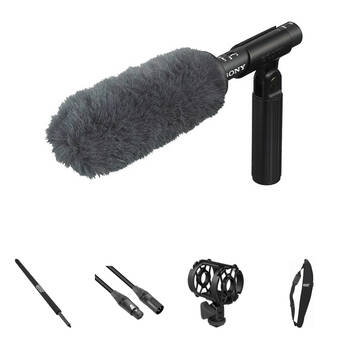 Sony ECM-VG1 Short Shotgun Microphone Boom Kit with Boompole & Accessories