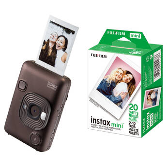 FUJIFILM instax mini LiPlay Hybrid Instant Camera with Film Kit (Deep Bronze, 20 Exposures)