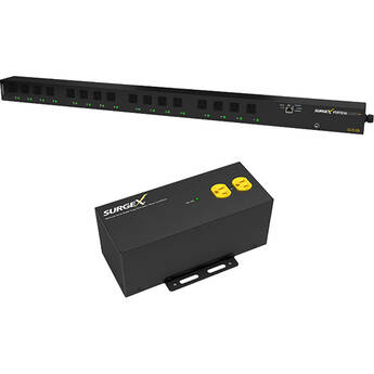 SURGEX Vertical Series+ 120V 16-Outlet PDU and SA15 Surge Eliminator Bundle