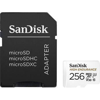 SANDISK 256GB High Endurance UHS-I microSD Memory Card with SD Adapter