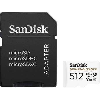 SANDISK 512GB High Endurance UHS-I microSD Memory Card with SD Adapter
