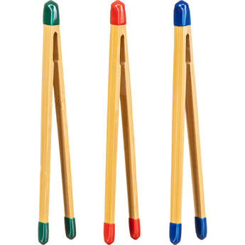 Samigon Bamboo Print Tongs (Set of 3) with Rubber Tips