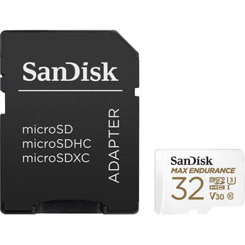 SANDISK 32GB MAX ENDURANCE UHS-I microSDHC Memory Card with SD Adapter