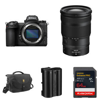Nikon Z7 II Mirrorless Camera with 24-120mm f/4 Lens and Essentials+ Kit