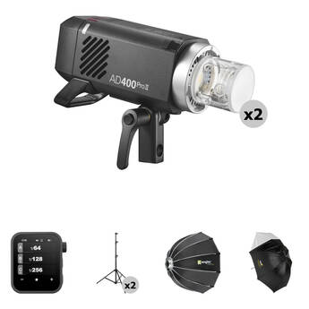 Godox AD400Pro II 2-Flash Portrait Photography Kit (Nikon Transmitter)