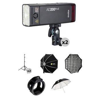 Godox AD200Pro II 2-Flash Portrait Photography Kit