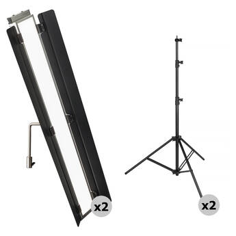 Genaray Daylight 36" Soft Strip 2-Light Kit with Heavy Duty Light Stands