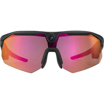 BleeqUp Ranger AI Sports Camera Glasses (Black Frame, Orange/Red Lens)