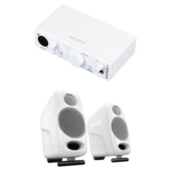 Arturia MiniFuse 1 Portable 1x2 USB Type-C Audio Interface Kit with iLoud Micro Monitors (White)