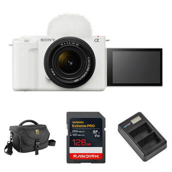 Sony ZV-E1 Mirrorless Camera with 28-60mm f/4-5.6 Lens and Basic Bundle (White)