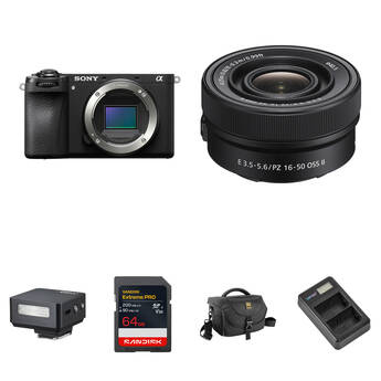 Sony a6700 Mirrorless Camera with 16-50mm f/3.5-5.6 Lens and Mini Flash Kit