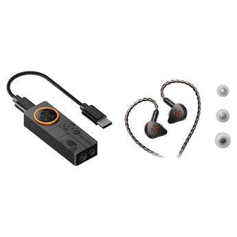 Fosi Audio DS3 Portable USB DAC and Headphone Amplifier Kit with In-Ear Monitors (Black)