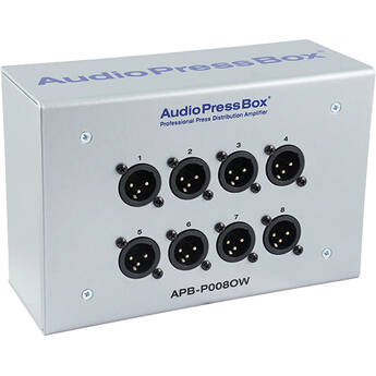 AudioPressBox APB-P008OW On-Wall 1-Group 8 Mic Outputs Passive Press Box (Silver)