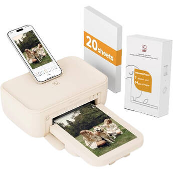 Hanin CP4100 Wireless Photo Printer with Photo Paper (Beige)