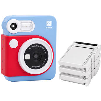 Hanin M6 Instant Camera with Film Kit (Red/Blue, 20 Exposures)