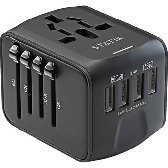 Statik 12W GloboCharge Universal Travel Adapter (Black)