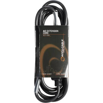 American DJ Accu-Cable 3-Wire Edison AC Extension Cord (16 AWG, Black, 10')