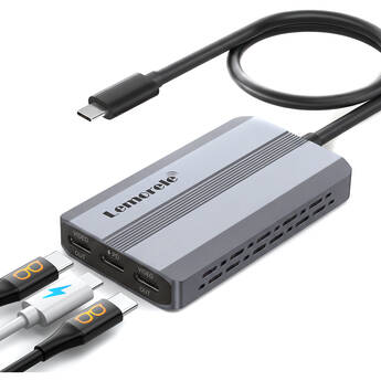 Lemorele 3-in-1 Dual USB-C Video Docking Station with 100W PD