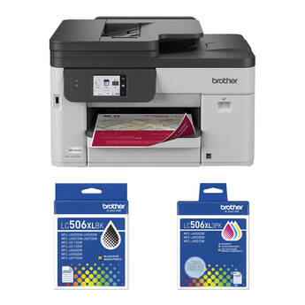 Brother MFC-J5010DW INKvestment All-in-One Wireless Color Inkjet Printer with with LC506XL HighYield Ink Cartridges Kit