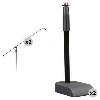 Audix Pair of 50" Carbon Boom Systems with Cardioid Microphones and Pedestal Stand Kit