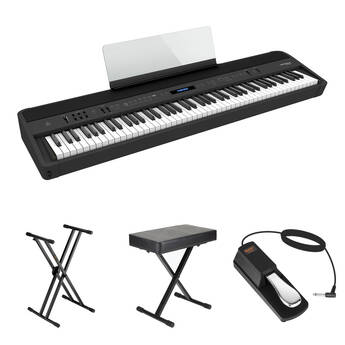 Roland FP-90X Value Bundle with Digital Piano, X-Stand, X-Bench, and Pedal (Black)