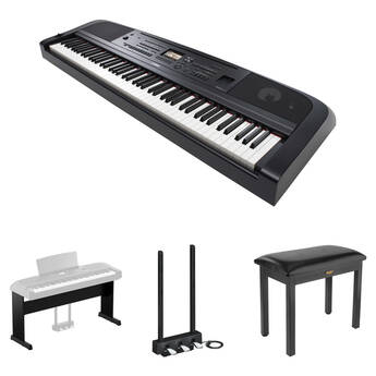 Yamaha DGX-670 Portable Digital Grand Piano Bundle with Stand, Pedals, and Bench (Black)