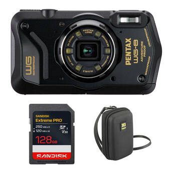 Ricoh PENTAX WG-8 Digital Camera with Complete Starter Bundle (Black)