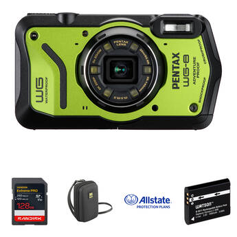 Ricoh PENTAX WG-8 Digital Camera with Protection & Power Kit (Green)