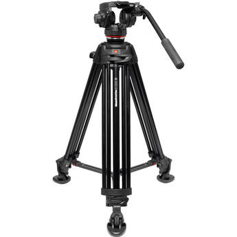 Manfrotto 502X Fluid Video Head & MVTTWINMA Aluminum Tripod with Mid-Level Spreader