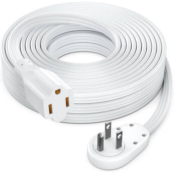 Maximm Cable S360 14AWG Flat Wire Extension Cord (25', White)