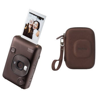 FUJIFILM instax mini LiPlay Hybrid Instant Camera with Case Kit (Deep Bronze)